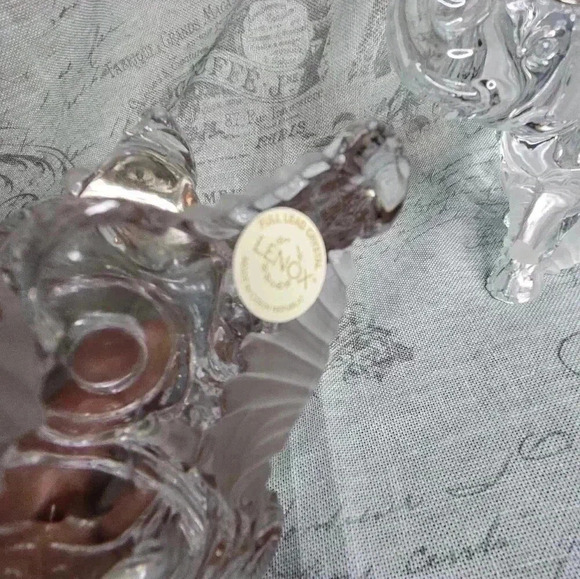 Pair of Lenox Crystal Elephant candle holders - Picture 4 of 5